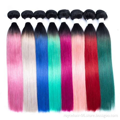 Royce 10A 11A Grade Raw Virgin Indian Temple Hair Ombre Colors 100% Human Hair bundles with Closure